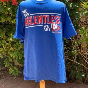 Vintage Los Angeles Clippers Old Logo NBA T-shirt Blue XL